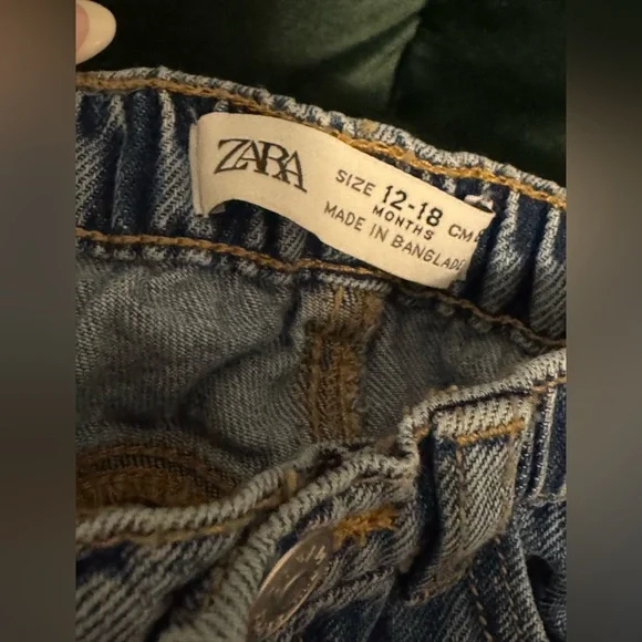 Zara Kids Baby Cargo Jeans Pants 12-18 - Picture 3 of 4